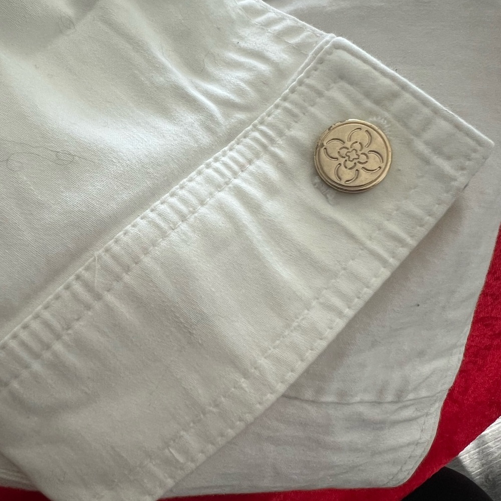 Charter Club Cream Trench Coat with Button Accents - Picture 6 of 7